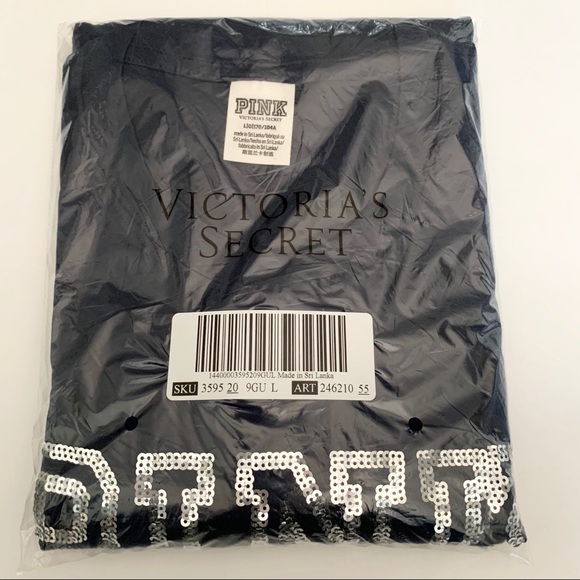 PINK Bling Campus Long Sleeve Ringer Tee - Picture 6 of 6